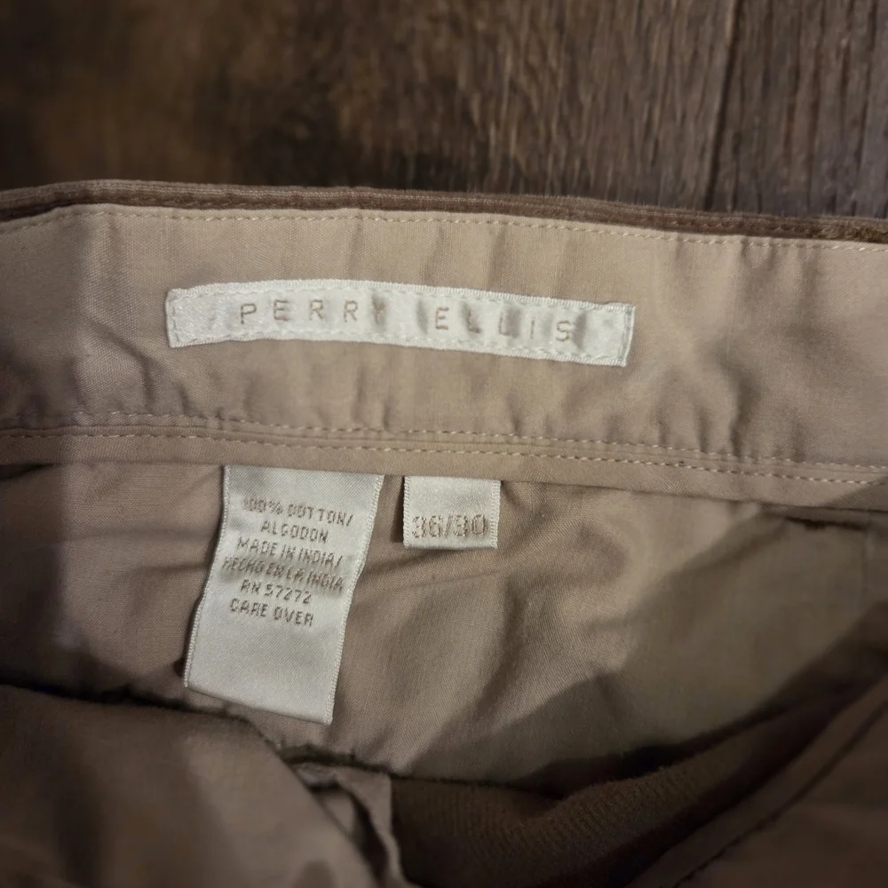 Perry Ellis Tan Corduroy Pants for Men
